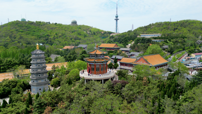 青岛湛山寺航拍延时