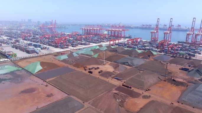 山东日照港 中国排名第六港口 航拍日照