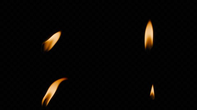 4组蜡烛烛光，火柴点燃_带通道