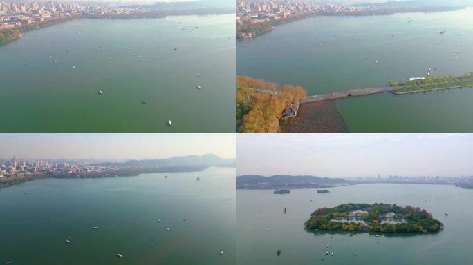 浙江杭州西湖景区航拍