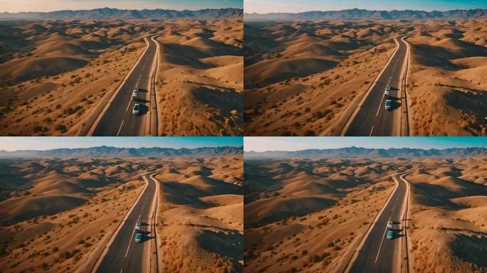 新墨西哥州沙漠和道路