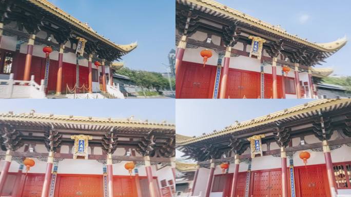 中式传统宫殿建筑移动延时-柳州文庙大成门