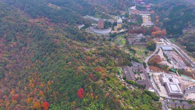 浙江绍兴会稽山大禹陵景区航拍越城区风景大