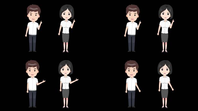 MG人物 卡通mg动画 男女主持 可修改