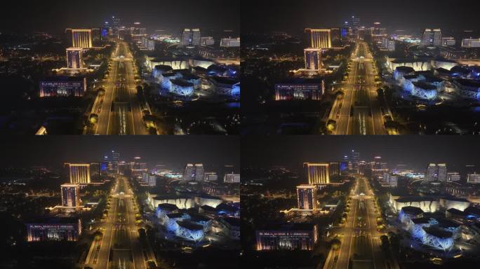 城市夜景高楼内透4K素材