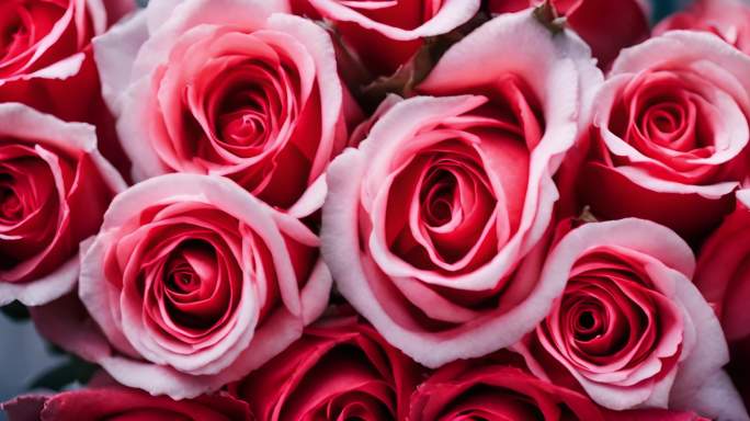 红色玫瑰花鲜花花束情人节520