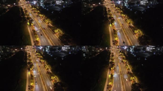 城市道路交通夜景4K