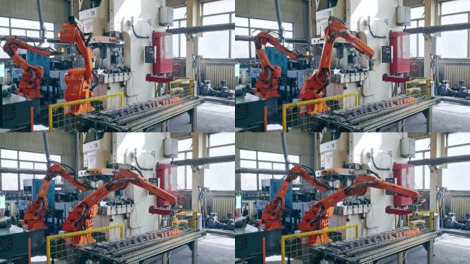 钢铁工厂机械臂自动化生产线