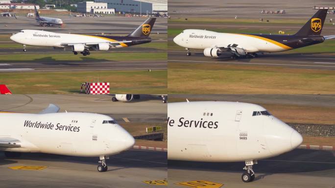 国际物流UPS航空 波音747货机素材