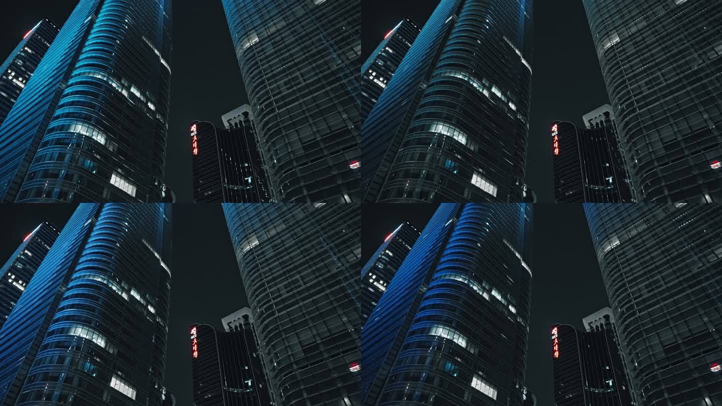 【正版素材】深圳城市高楼夜景办公楼403