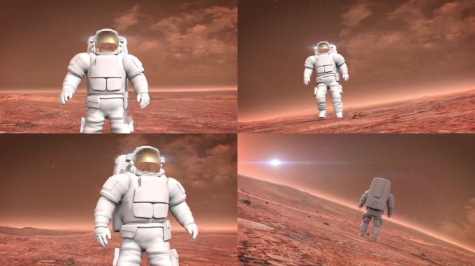 火星上行走的宇航员