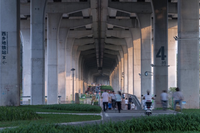 【正版原创】沿江高速漫步道人流量8k延时