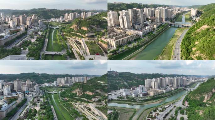 延安 山体 宝塔山 城市 延安宝塔山