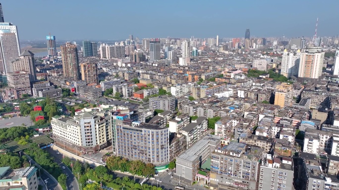 江西南昌滕王阁旅游区航拍东湖区城市风景风