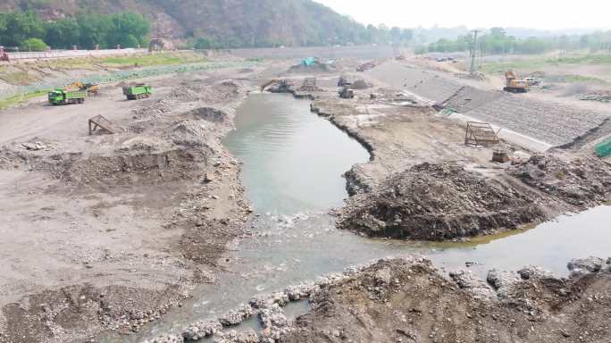 挖掘机 河道疏浚 采砂 水利 水利工程