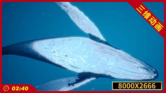 鲸鱼奇幻梦幻海底世界海洋沉浸式8K宽屏