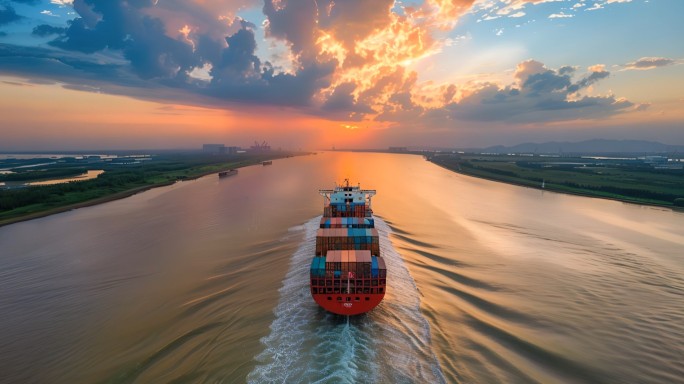 大江航运、通达全球和一带一路丝路航运素材