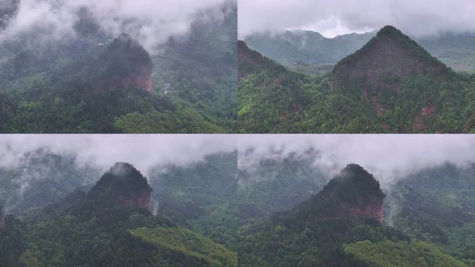 麦积山烟雨