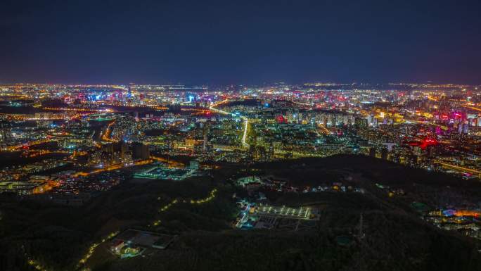 乌鲁木齐航拍夜景延时