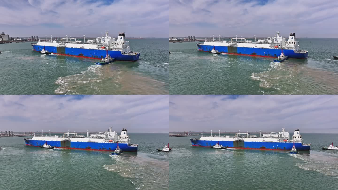 天津南港中石化LNG码头船舶进港靠泊