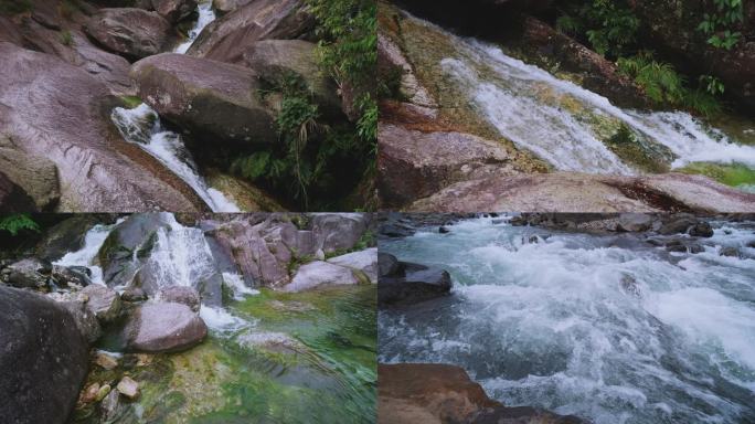 山谷溪流流水清澈山泉水源小溪瀑布