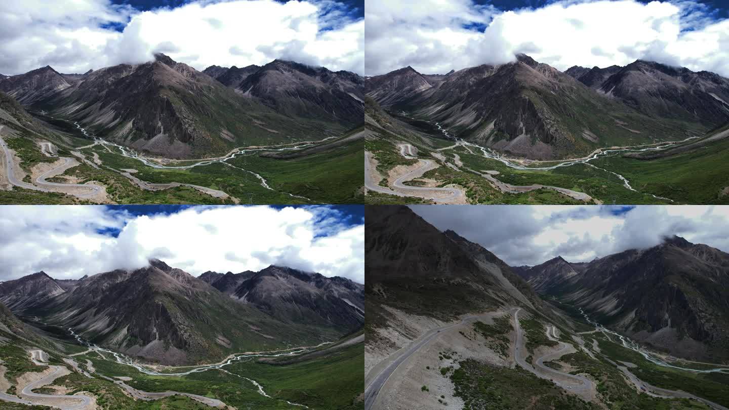 西藏六七月仁龙巴冰川航拍