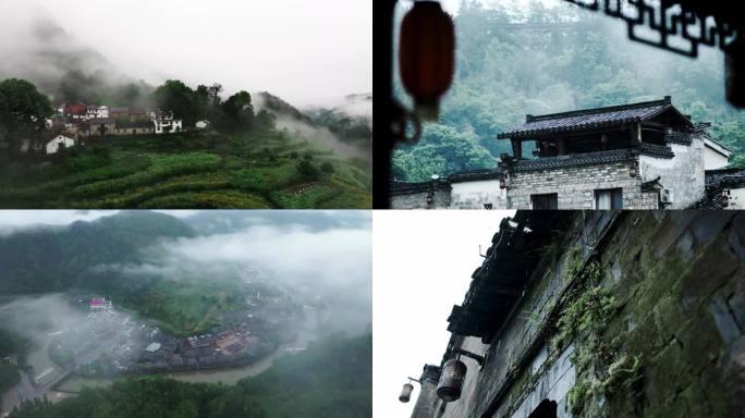 国风古建筑烟雨江南意境实拍镜头2