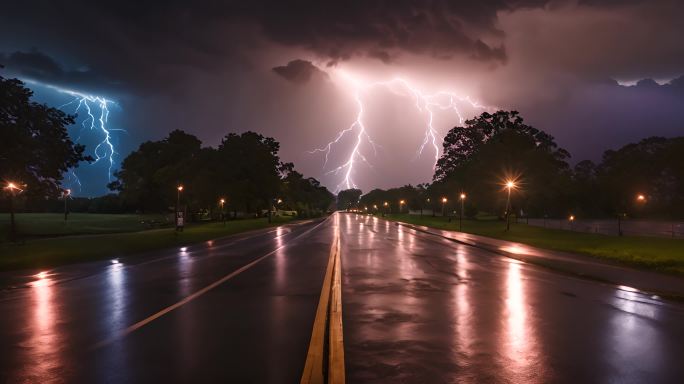 晚上暴雨雷暴雨