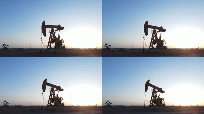 4K石油开采夕阳石油钻井能源行业