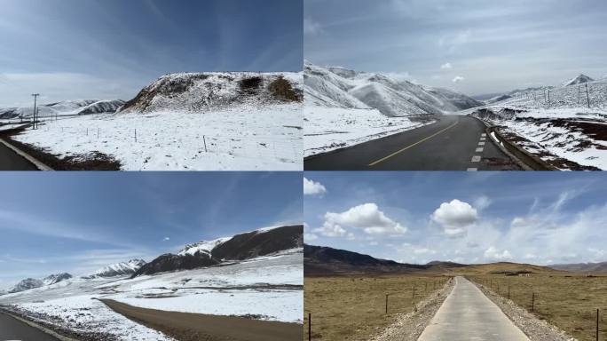 实拍西藏雪山草原行车震撼画面