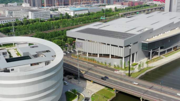 4K中国轻纺城国际会展中心航拍