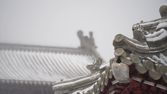 古建筑雪景 古风雪景