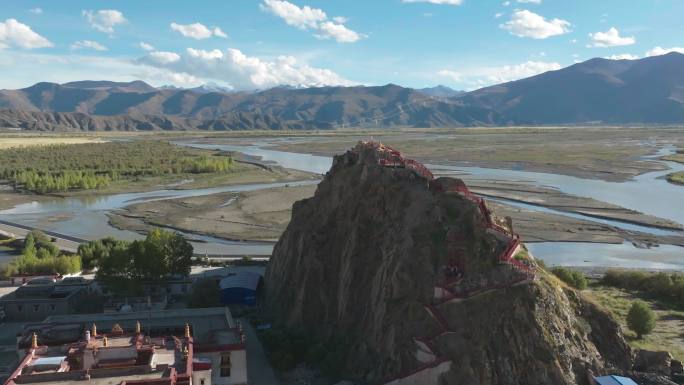 航拍西藏拉孜宗山