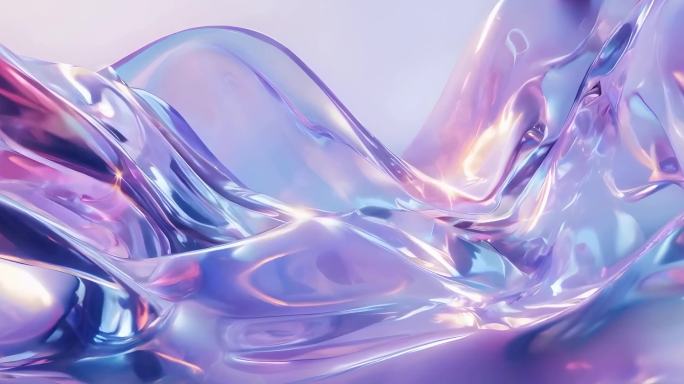 紫色抽象流体波浪透明背景