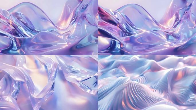 紫色抽象流体波浪透明背景
