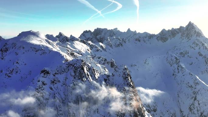 4K航拍挪威斯沃尔韦尔雪景美景