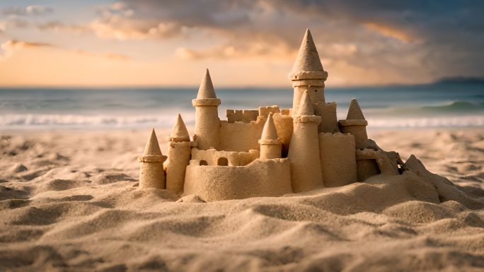 沙滩城堡沙子城堡