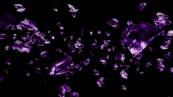 紫色陨石碎片3D渲染