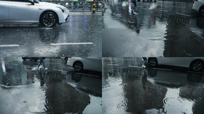 城市下雨天-高速摄影