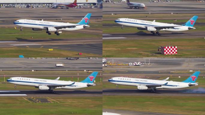 南航空客A330客机降落深圳机场全过程