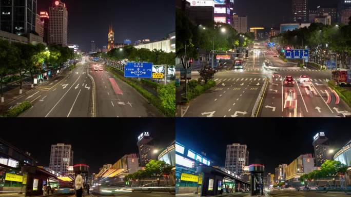 宁波城市人流车流夜景延时