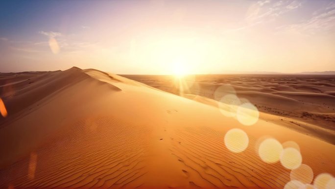 黄昏下炎热的沙漠沙丘背景素材