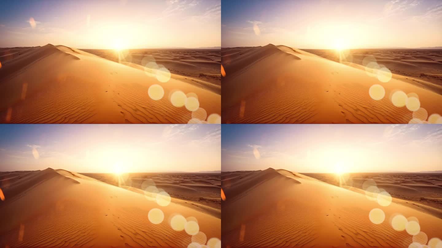 黄昏下炎热的沙漠沙丘背景素材