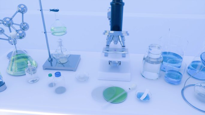 化学化妆品实验器具3D渲染