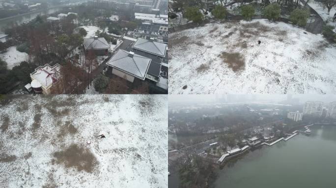 南通博物苑雪景航拍