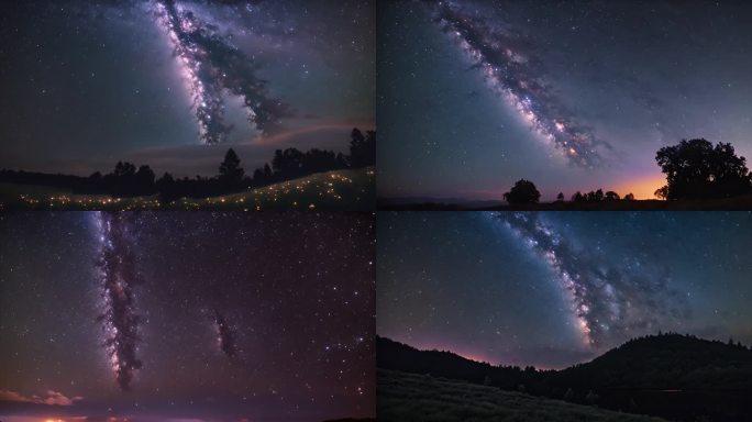 高原星空延时摄影银河深空素材
