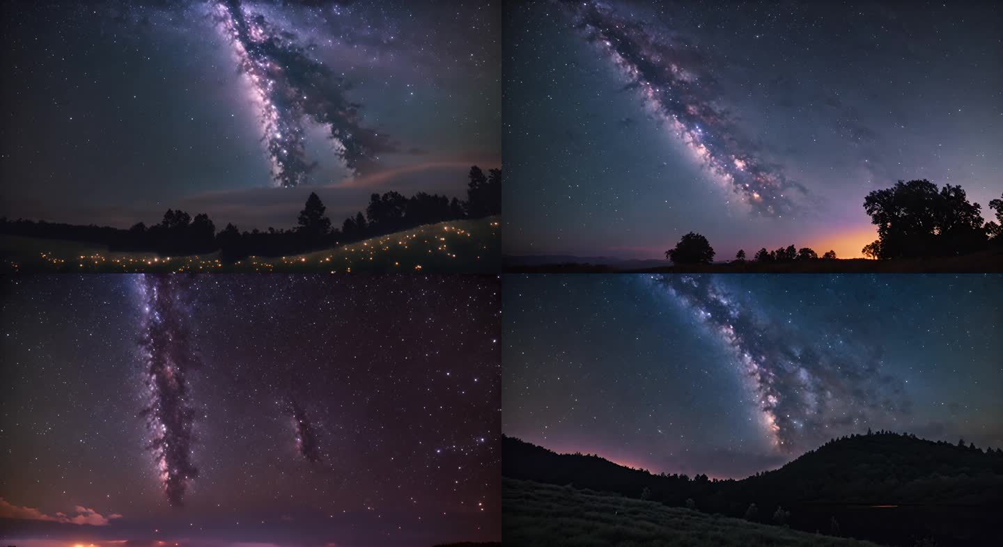 高原星空延时摄影银河深空素材