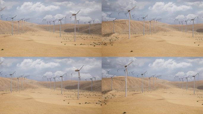 4K戈壁滩、沙漠风力发电 新能源
