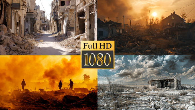 残破的建筑 毁坏的建筑 战火中建筑 巴以