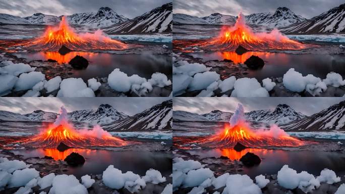 冰岛雷克雅未克半岛火山喷发熔岩